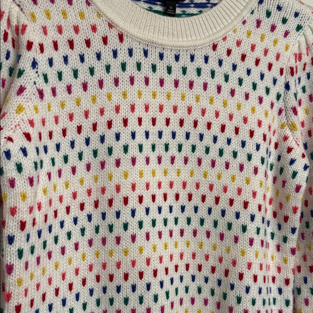 Talbots Multicolor Patterned Crew Neck Sweater - Picture 3 of 3